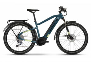 VTC ÉLECTRIQUE HAIBIKE TREKKING 5 I500WH SHIMANO ALIVIO M3100 9V BLEU  JAUNE CANARY 2022