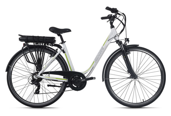 VÉLO ÉLECTRIQUE FEMME ALUMINIUM ADORE VERSAILLES 28'' E-BIKE BLANC-VERT 36 V/10