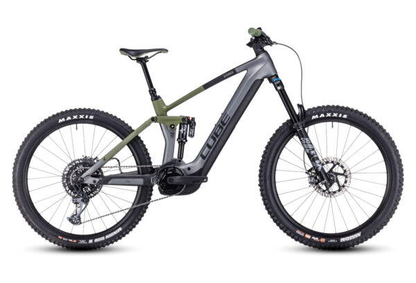 VTT Électrique Tout-Suspendu Cube Stereo Hybrid 160 HPC TM 750 27.5 Sram GX Eagle 12V 750 Wh 27.5'' Gris Flash Vert Olive 2023