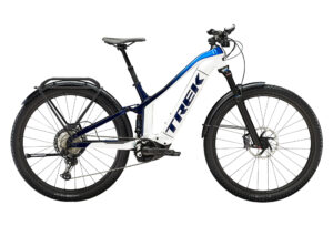 VTT Électrique Tout-Suspendu Trek Powerfly FS 9 EQ Shimano XT 12V 625 Wh 29'' Blanc / Bleu Alpine 2023